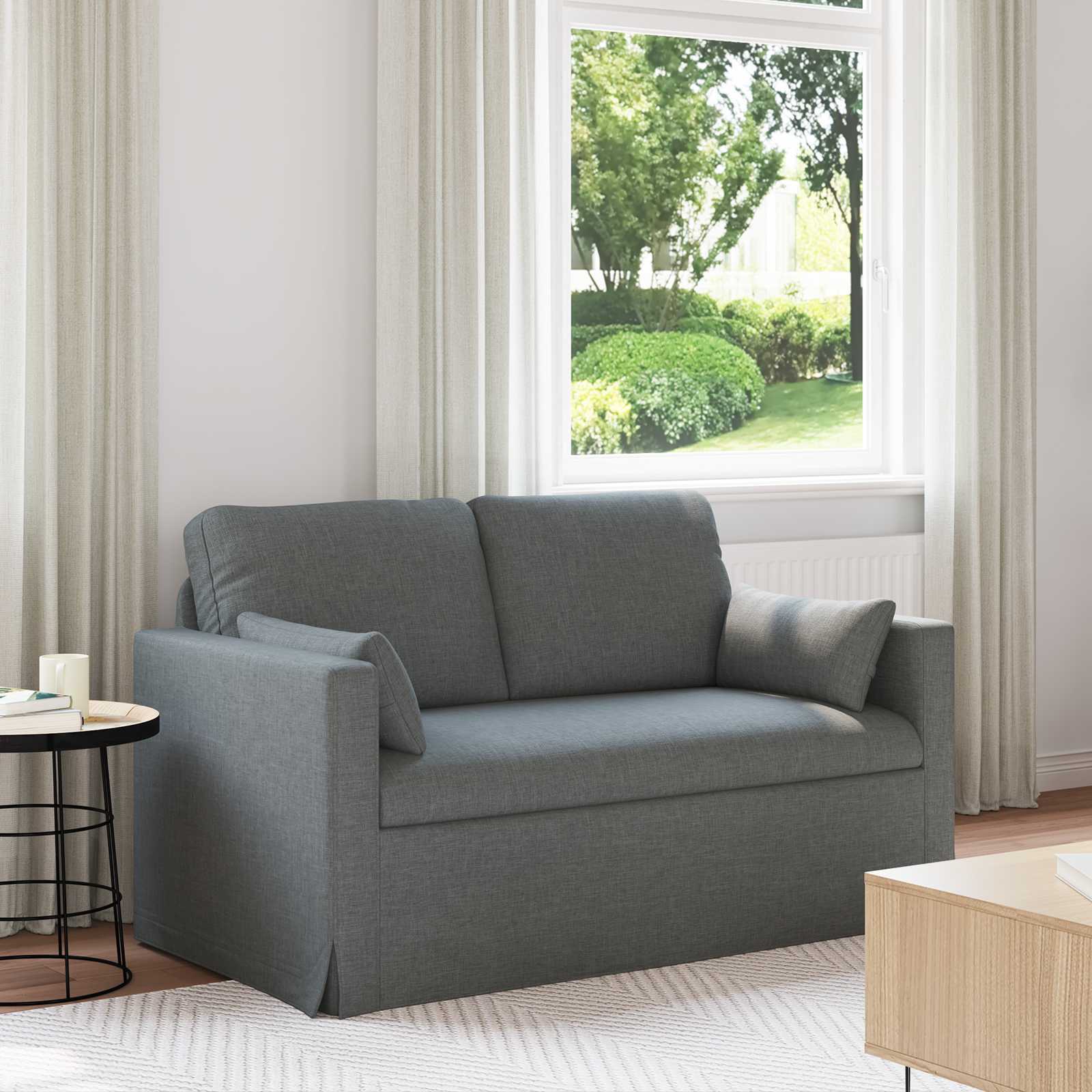 Soffa Mörkgrå 139 x 78 x 80 cm tyg