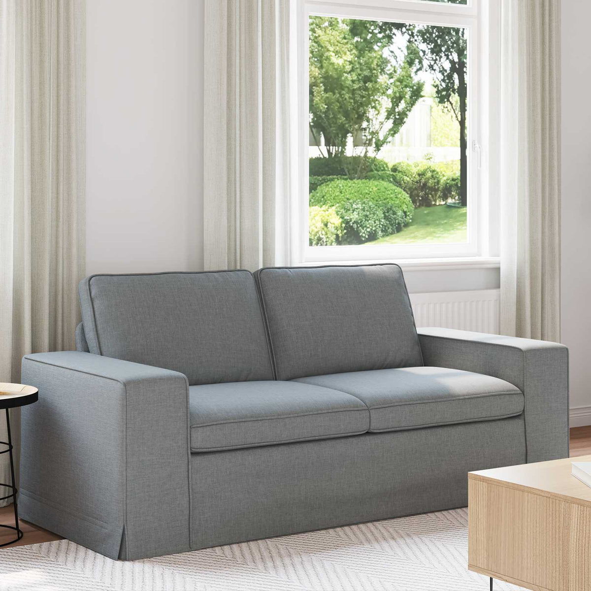 Soffa Ljusgrå 182 x 80 x 82 cm tyg