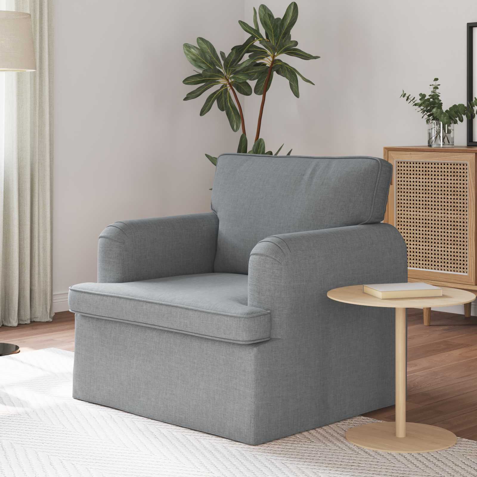 Soffa Ljusgrå 84 x 80 x 85 cm tyg