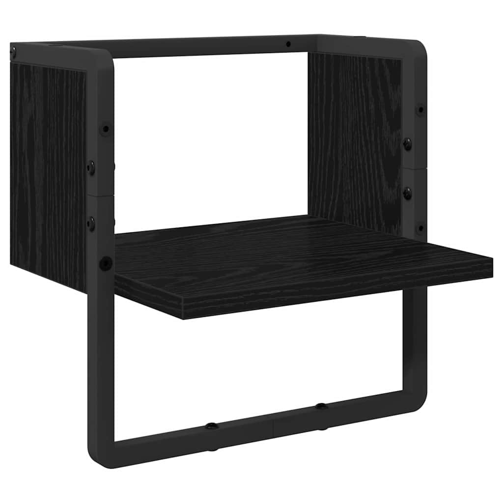 Vägg hylla Väggmonterat Svart Ek 30 x 25 x 30 cm