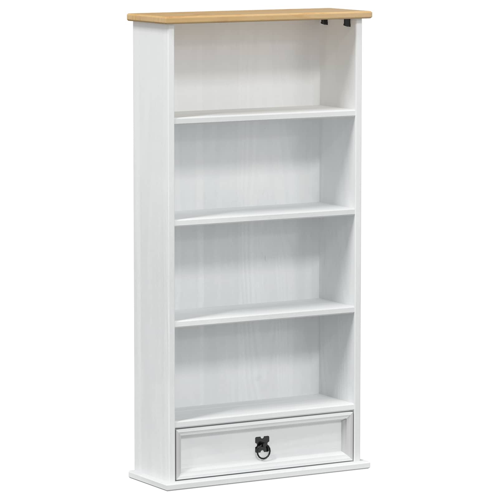 CD-skåp Vit 52 x 17,5 x 103 cm Massiv furu