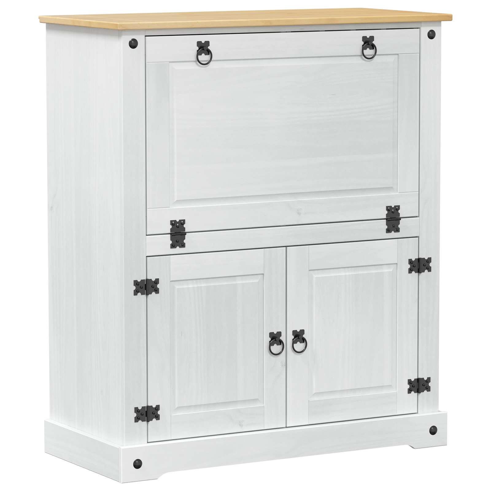 Vinskåp Vit 97 x 45 x 114 cm Massiv furu