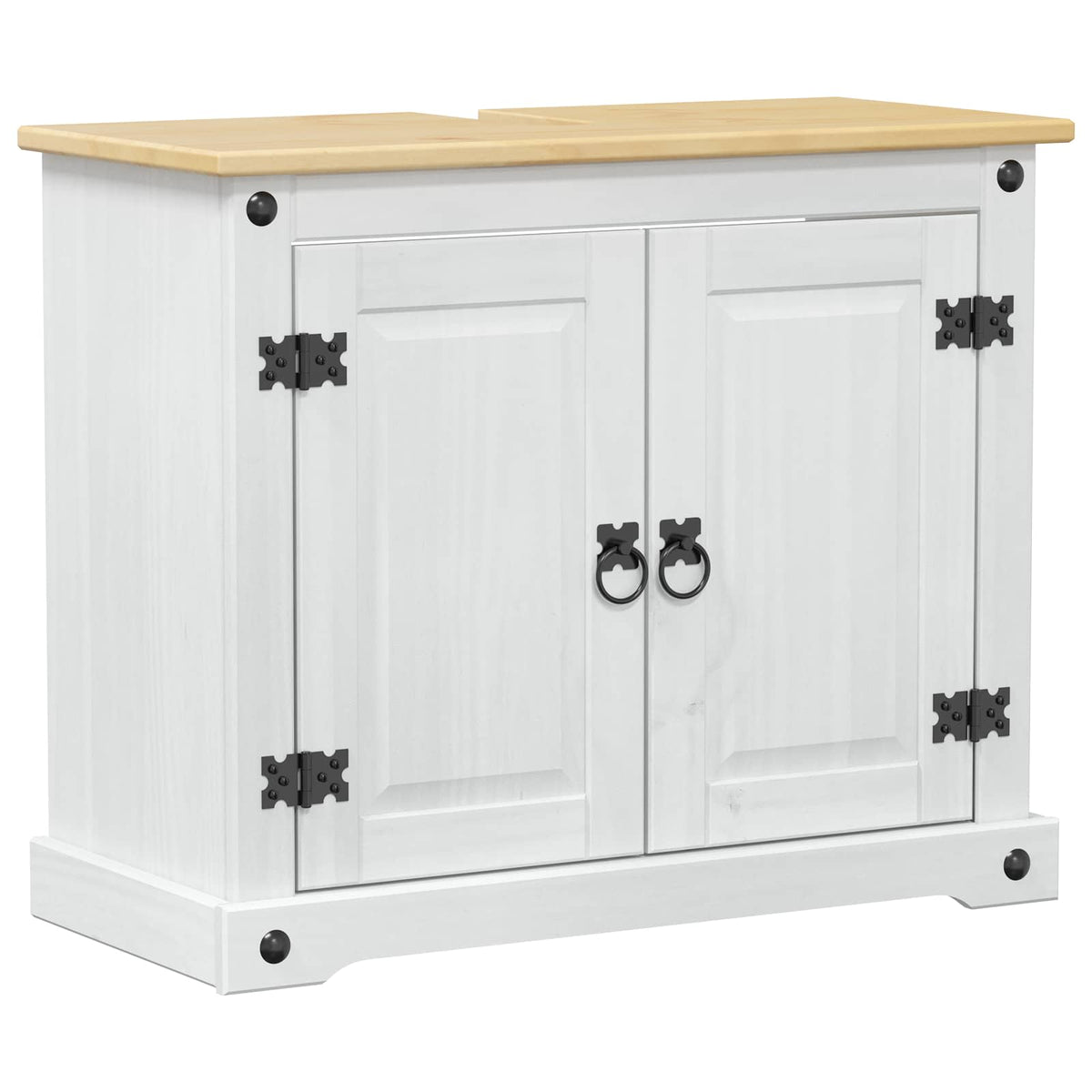 Diskbänksskåp Vit 73 x 33 x 60 cm Massiv furu