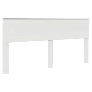 Sängram med låda med huvudgavel Vit 200 x 200 cm Ingenjörsträ