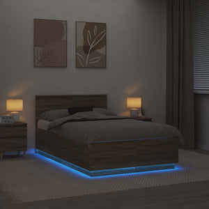 Sängram med huvudgavel Sonoma-ek 135 x 190 cm Konstruerat trä