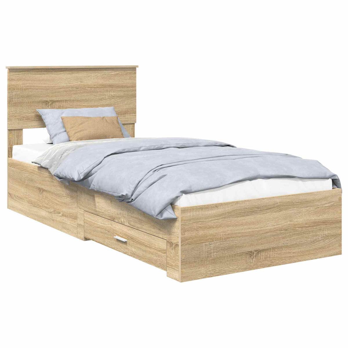 Sängram med låda Sonoma-ek 90 x 200 cm Konstruerat trä