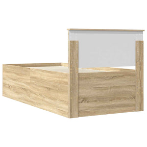 Sängram med huvudgavel Sonoma-ek 90 x 190 cm Konstruerat trä