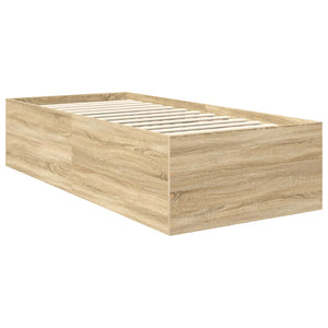 Sängram med huvudgavel Sonoma-ek 75 x 190 cm Konstruerat trä