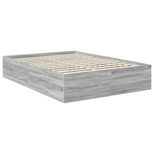 Sängram med huvudgavel Grå Sonoma 140 x 200 cm Konstruerat trä