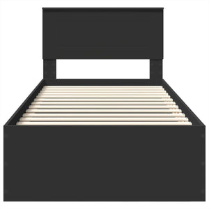 Sängram med huvudgavel Svart 120 x 200 cm Konstruerat trä