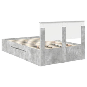 Sängram med huvudgavel Betonggrå 120 x 200 cm Konstruerat trä
