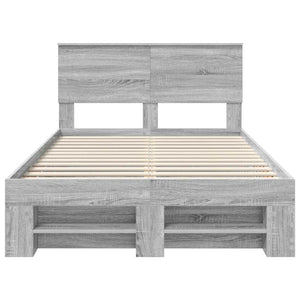 Sängram med huvudgavel Grå Sonoma 120 x 200 cm Konstruerat trä