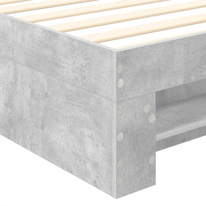 Sängram med huvudgavel Betonggrå 90 x 200 cm Konstruerat trä