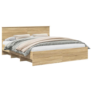 Sängram med huvudgavel Sonoma-ek 180 x 200 cm Konstruerat trä