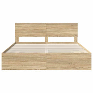 Sängram med huvudgavel Sonoma-ek 180 x 200 cm Konstruerat trä