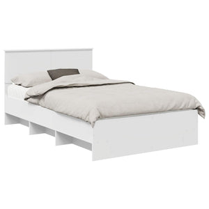 Sängram med huvudgavel Vit 120 x 123 cm Konstruerat trä