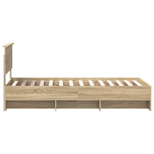 Sängram med huvudgavel Sonoma-ek 120 x 123 cm Konstruerat trä