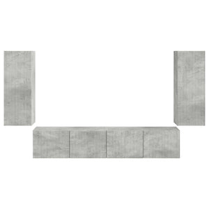 TV väggskåp set Väggmonterad 4 pcs Betonggrå Konstruerat trä