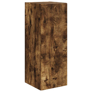 TV väggskåp set Väggmonterad 4 pcs Rökt ek Konstruerat trä