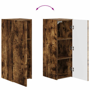 TV väggskåp set Väggmonterad 4 pcs Rökt ek Konstruerat trä