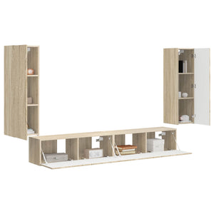 Väggmonterad 4 pcs Sonoma-ek