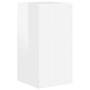 TV-bänkset Väggmonterad 5 pcs Högblanka vita Konstruerat trä