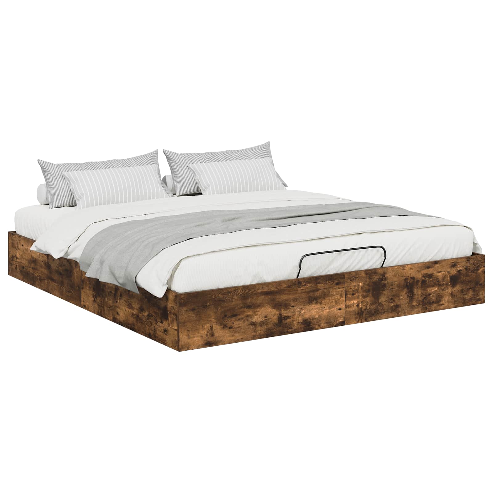 Ottoman Sängram Rökt Ek 203 x 160 x 25 cm Konstruerat trä