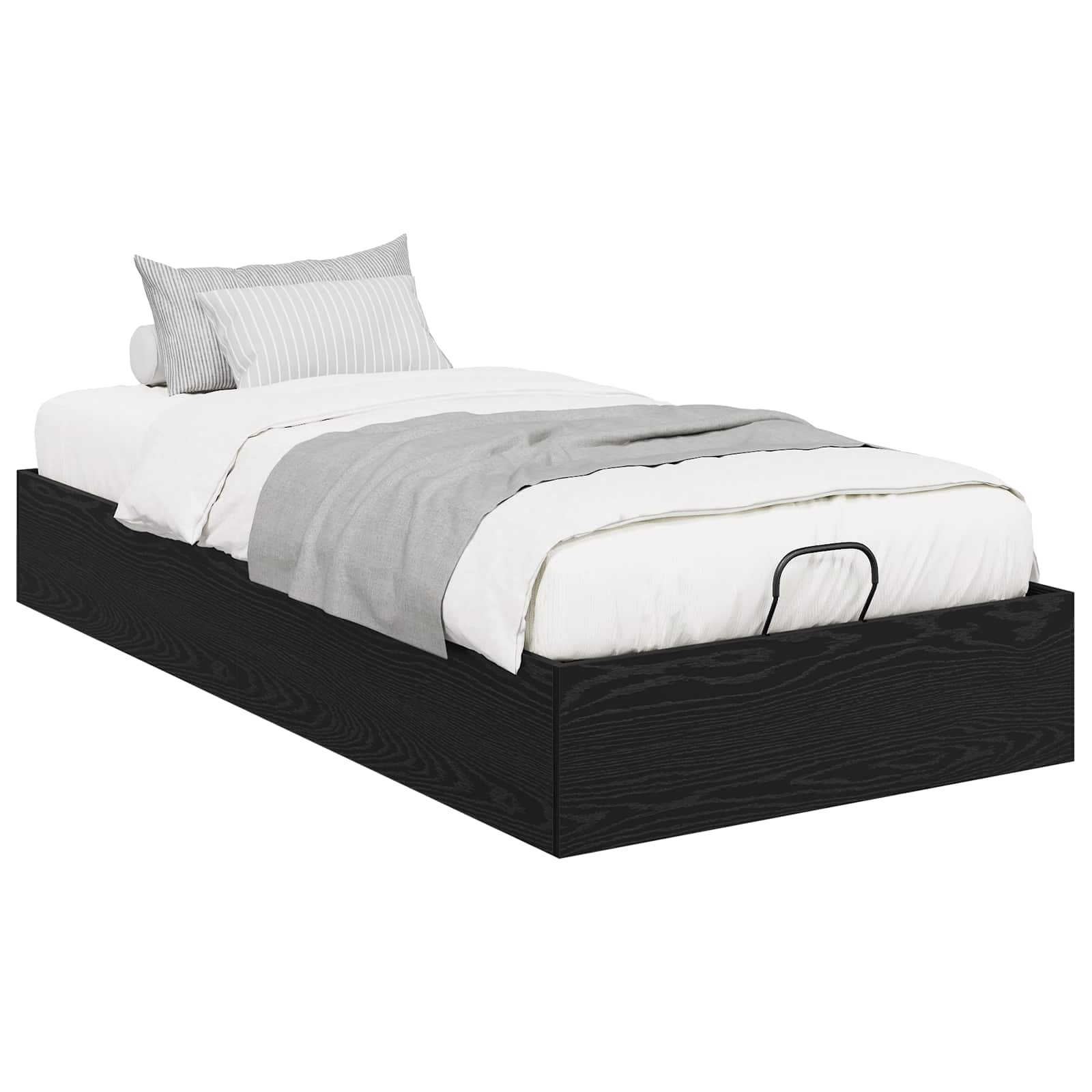 Ottoman Sängram Svart Ek 75,5 x 190 cm Konstruerat trä