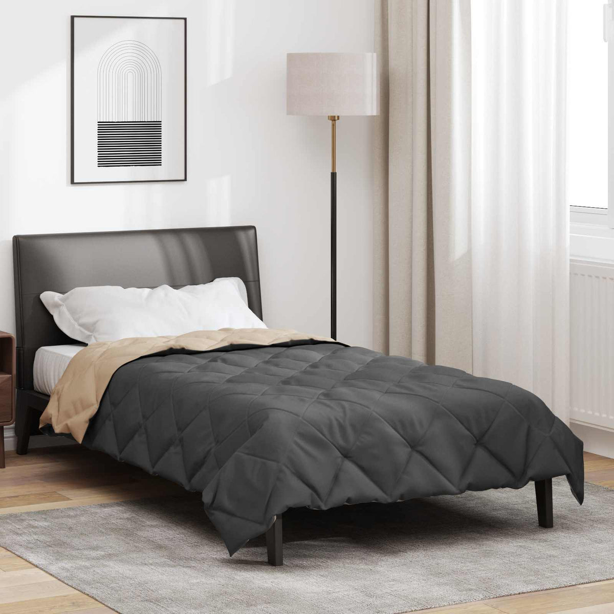 Sommar Duvet 200 x 155 cm Sommar 200 gsm Antracit och Taupe