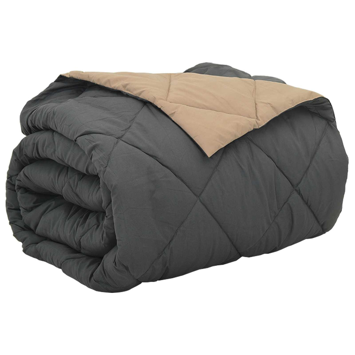 Full Års-Duvet Antracit och Taupe 240 x 260 cm Mikrofiber