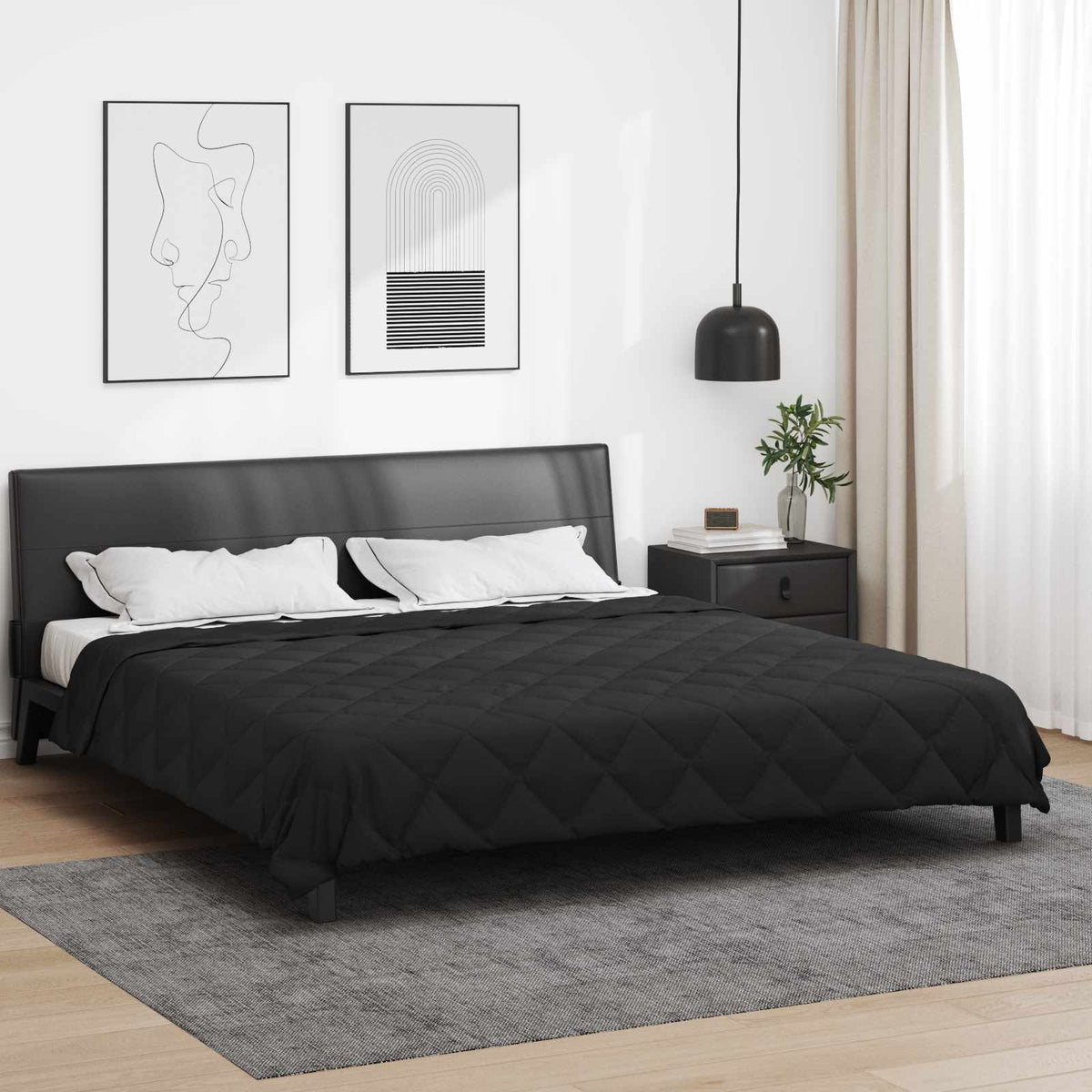Full Års-Duvet Svart 240 x 260 cm Mikrofiber