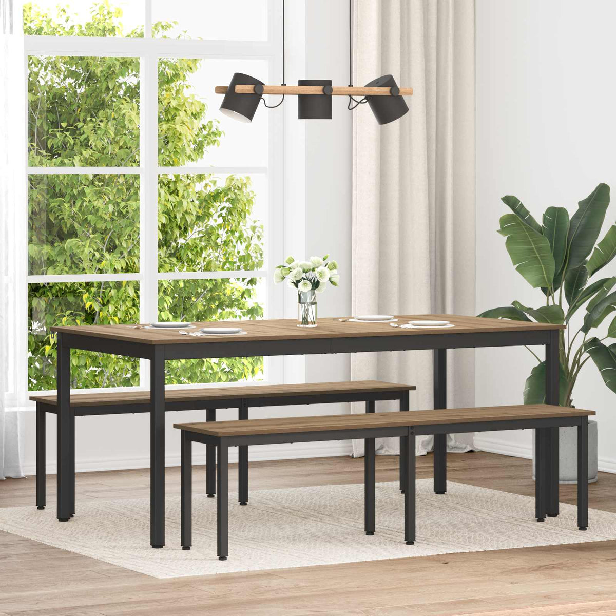 bänk Artisan-ek 160 x 35 x 45 cm Konstruerat trä
