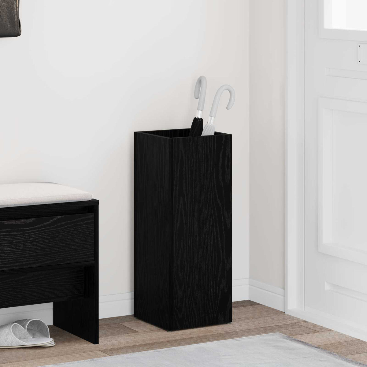 Förvaringskrok & Ställ med lagring Svart Ek 25 x 24,5 x 64 cm