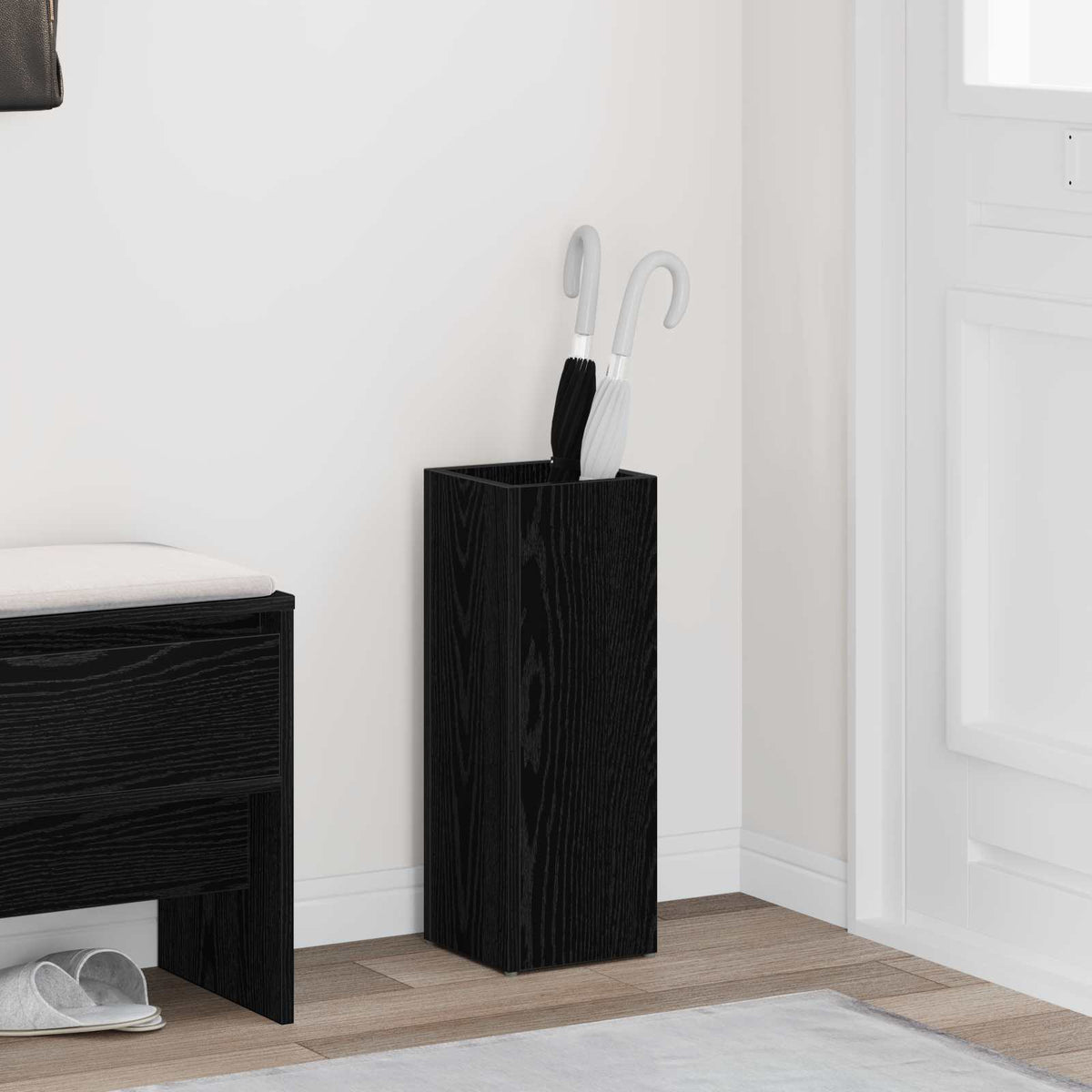 Förvaringskrok & Ställ med lagring Svart Ek 20 x 20 x 55,5 cm