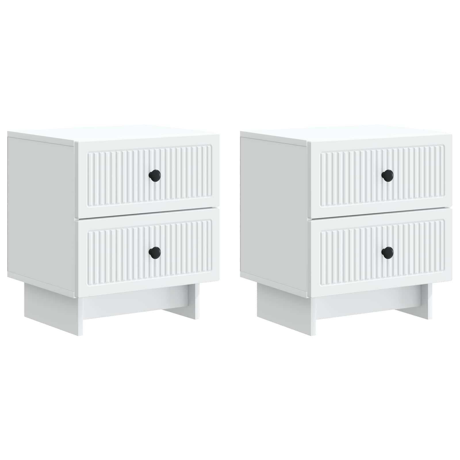 Nattduksbord 2 pcs Vit 43 x 34,5 x 47,5 cm Konstruerat trä