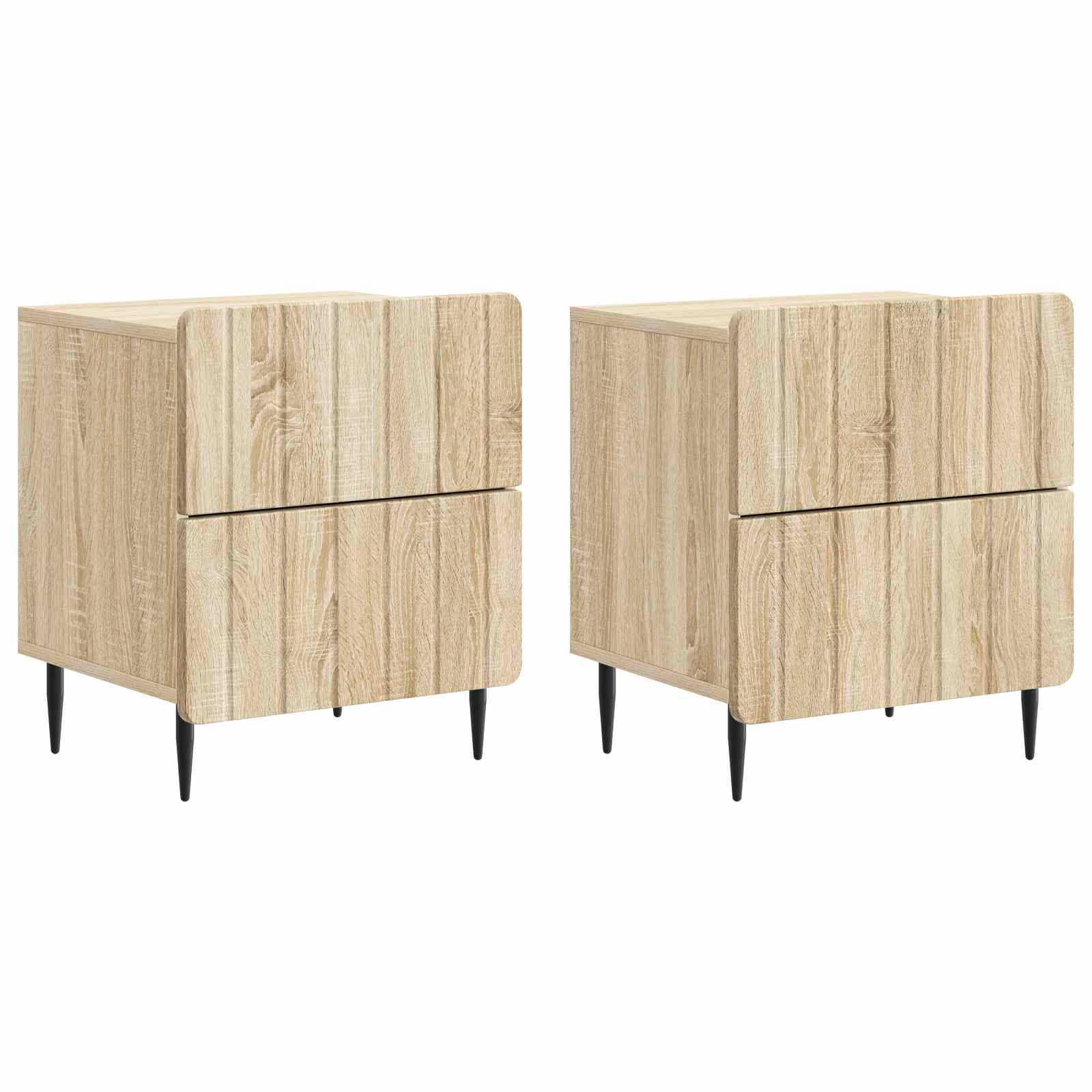 Nattduksbord med låda 2 pcs Sonoma-ek 43 x 34,5 x 49,5 cm