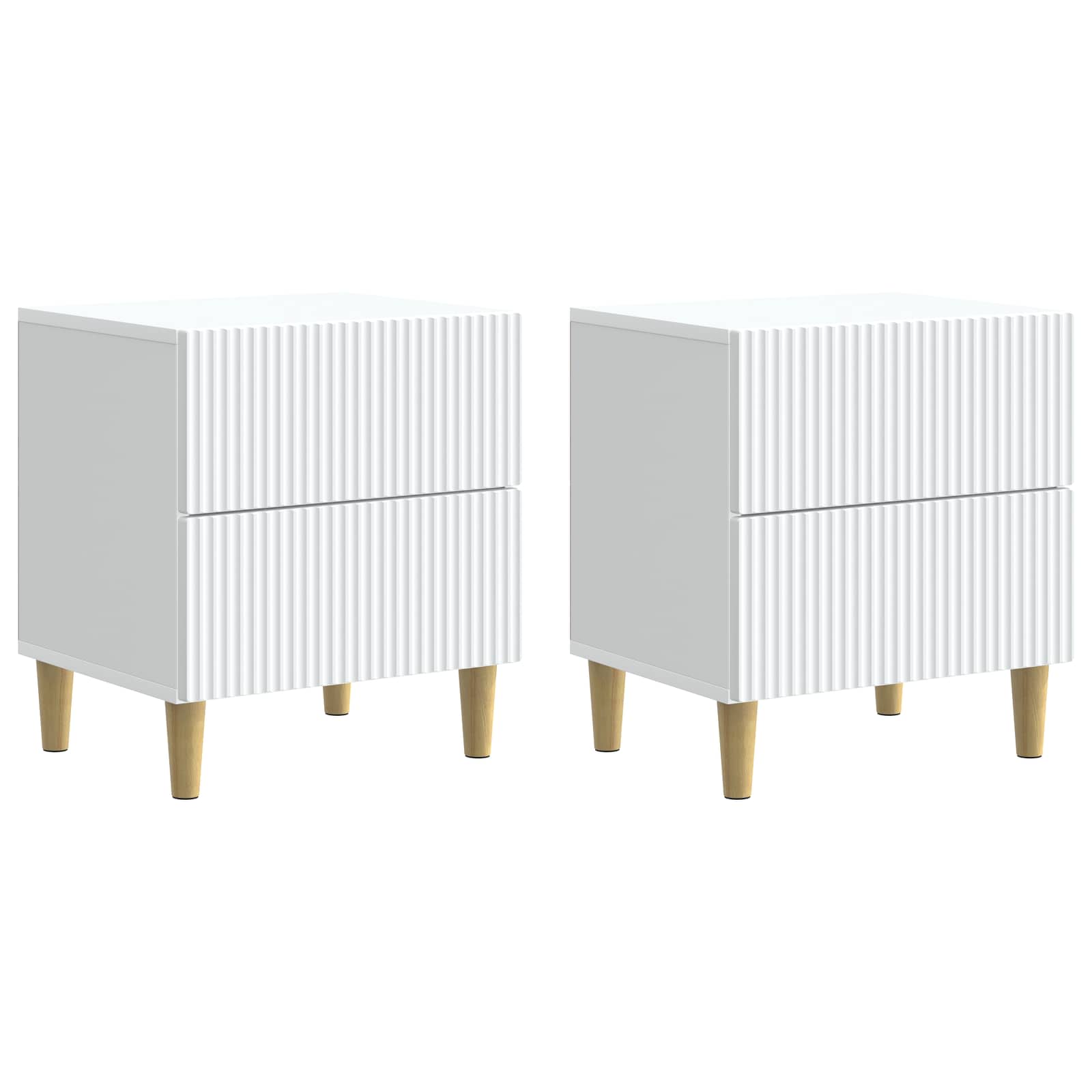 Nattduksbord 2 pcs Vit 43 x 34,5 x 48 cm Konstruerat trä