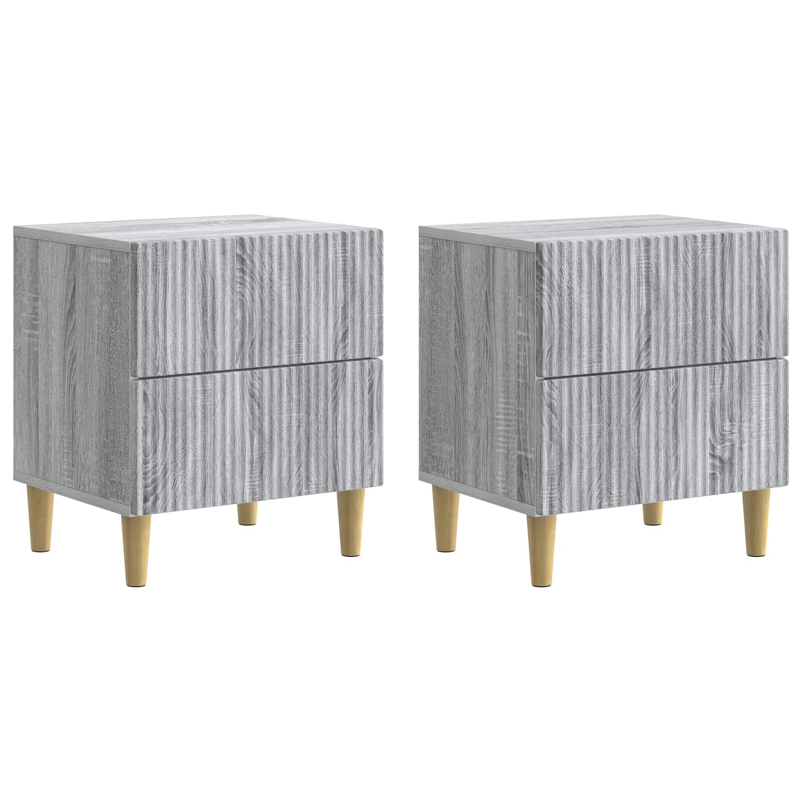 Nattduksbord med låda 2 pcs Grå sonoma-ek 43 x 34,5 x 48 cm
