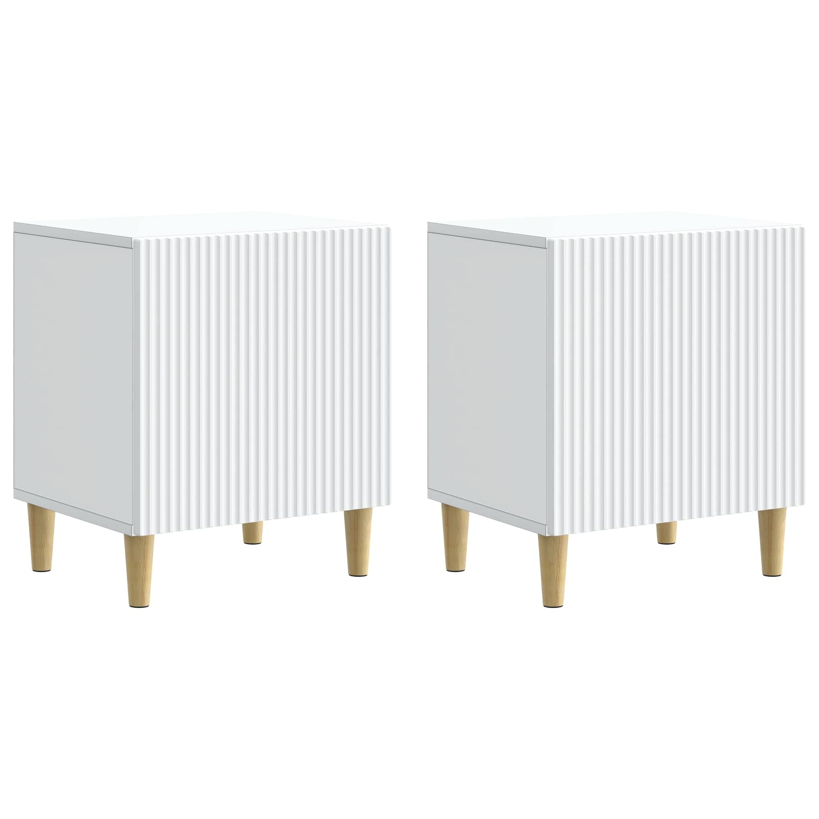 Nattduksbord 2 pcs Vit 43 x 34,5 x 50 cm Konstruerat trä