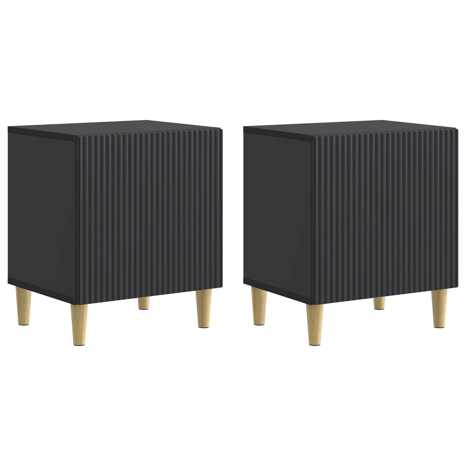 Nattduksbord 2 pcs Svart 43 x 34,5 x 50 cm Konstruerat trä