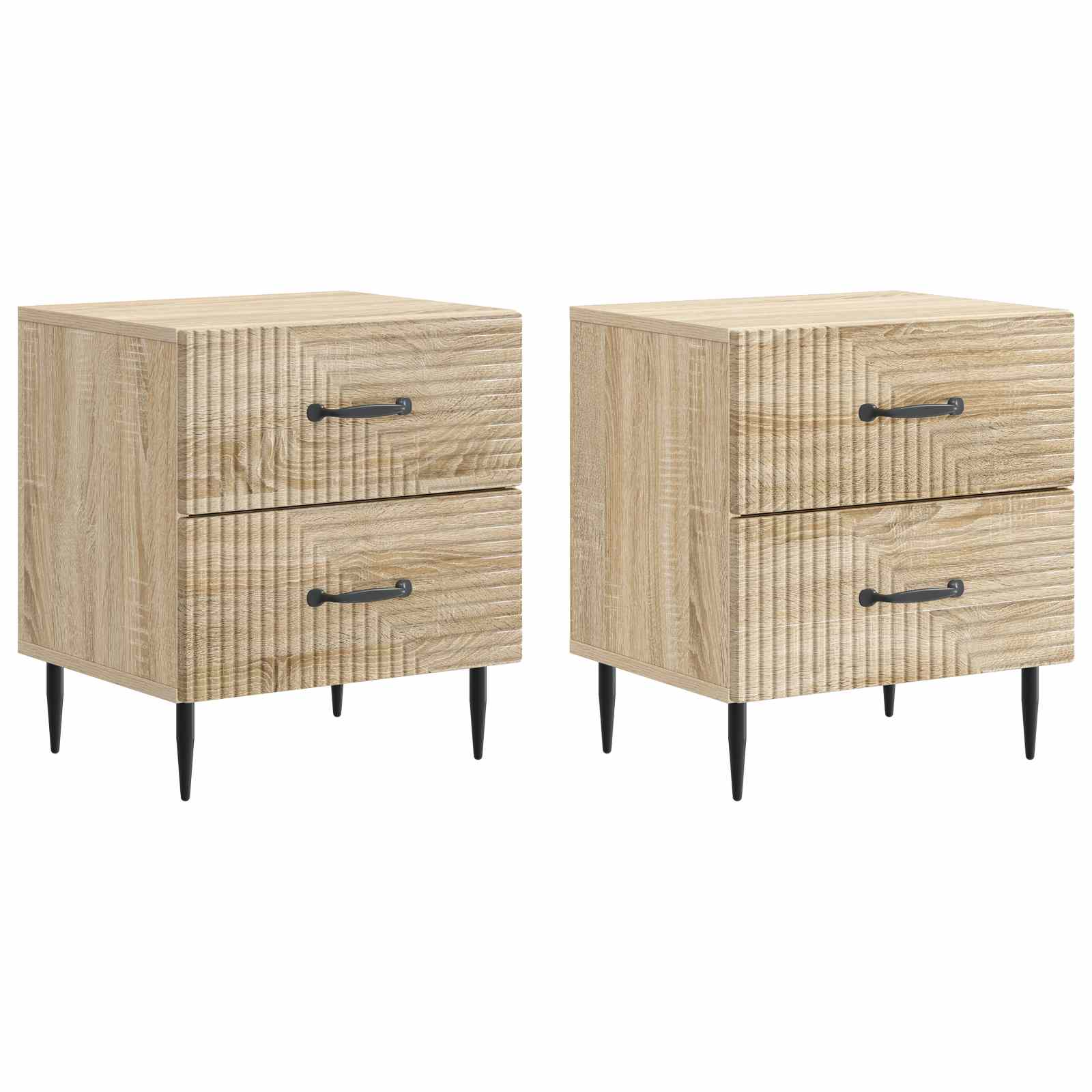 Nattduksbord med låda 2 pcs Sonoma-ek 43 x 34,5 x 47,5 cm