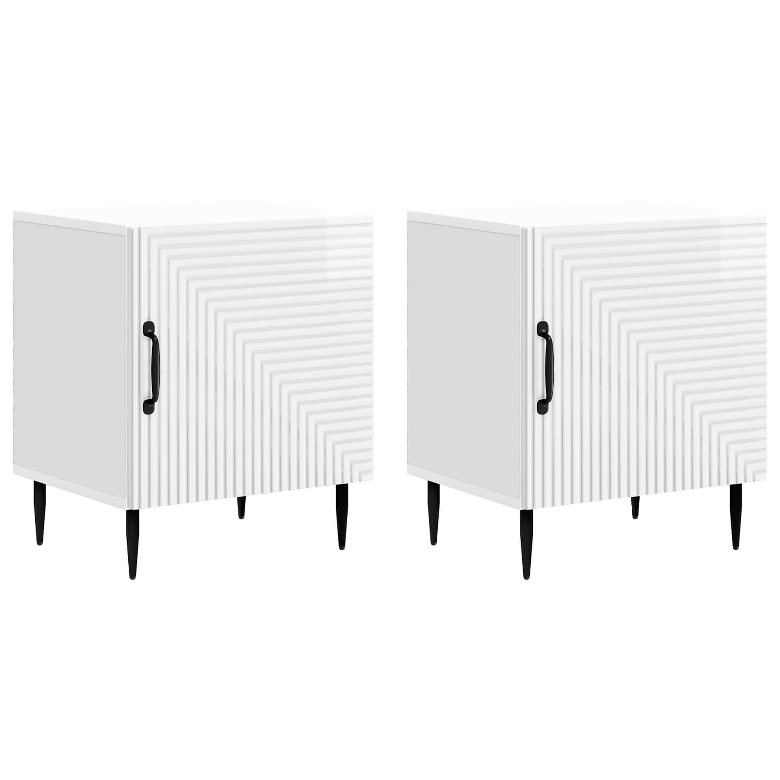 Nattduksbord 2 pcs Vit högglans 43 x 34,5 x 50 cm