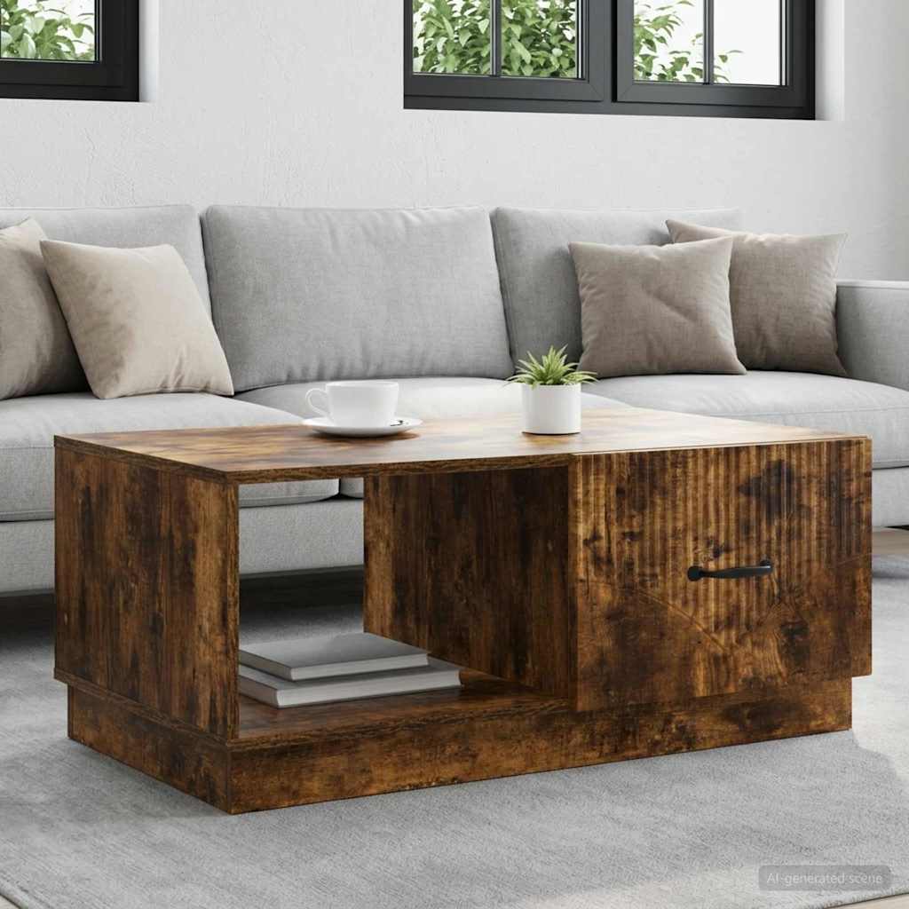 Kaffeebord Rökt ek 90 x 50 x 37 cm Konstruerat trä