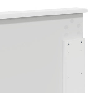 Sängram med huvudgavel med låda Vit 135 x 190 cm Massiv furu