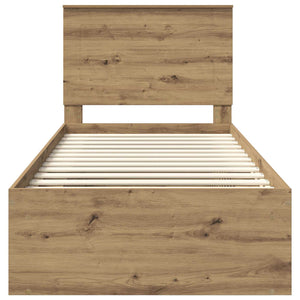 Sängram med huvudgavel Artisan Ek 75 x 190 cm Massiv furu