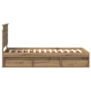 Sängram med huvudgavel Artisan Ek 75 x 190 cm Massiv furu