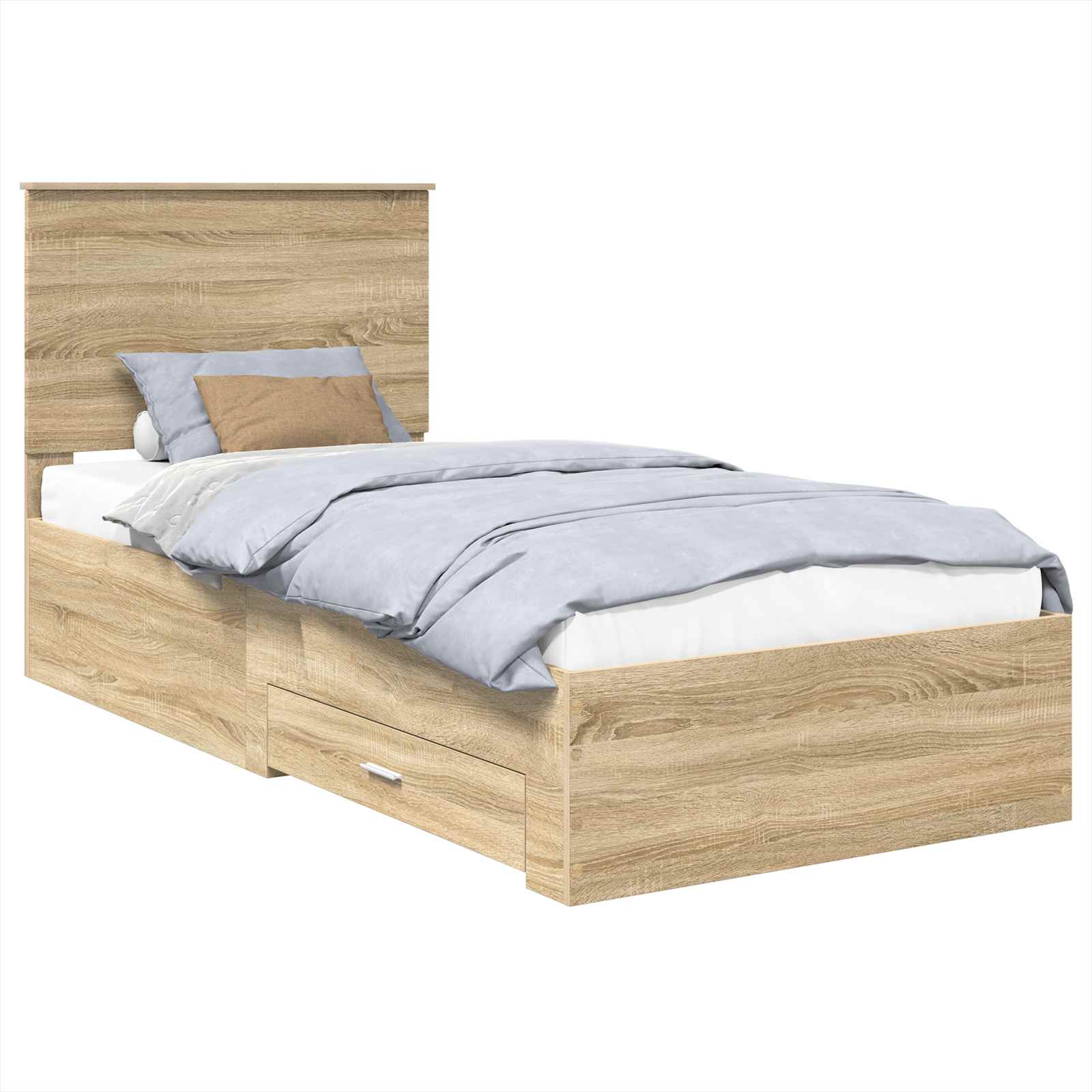 Sängram Sonoma Ek och Silver 75 x 190 cm Konstruerat trä