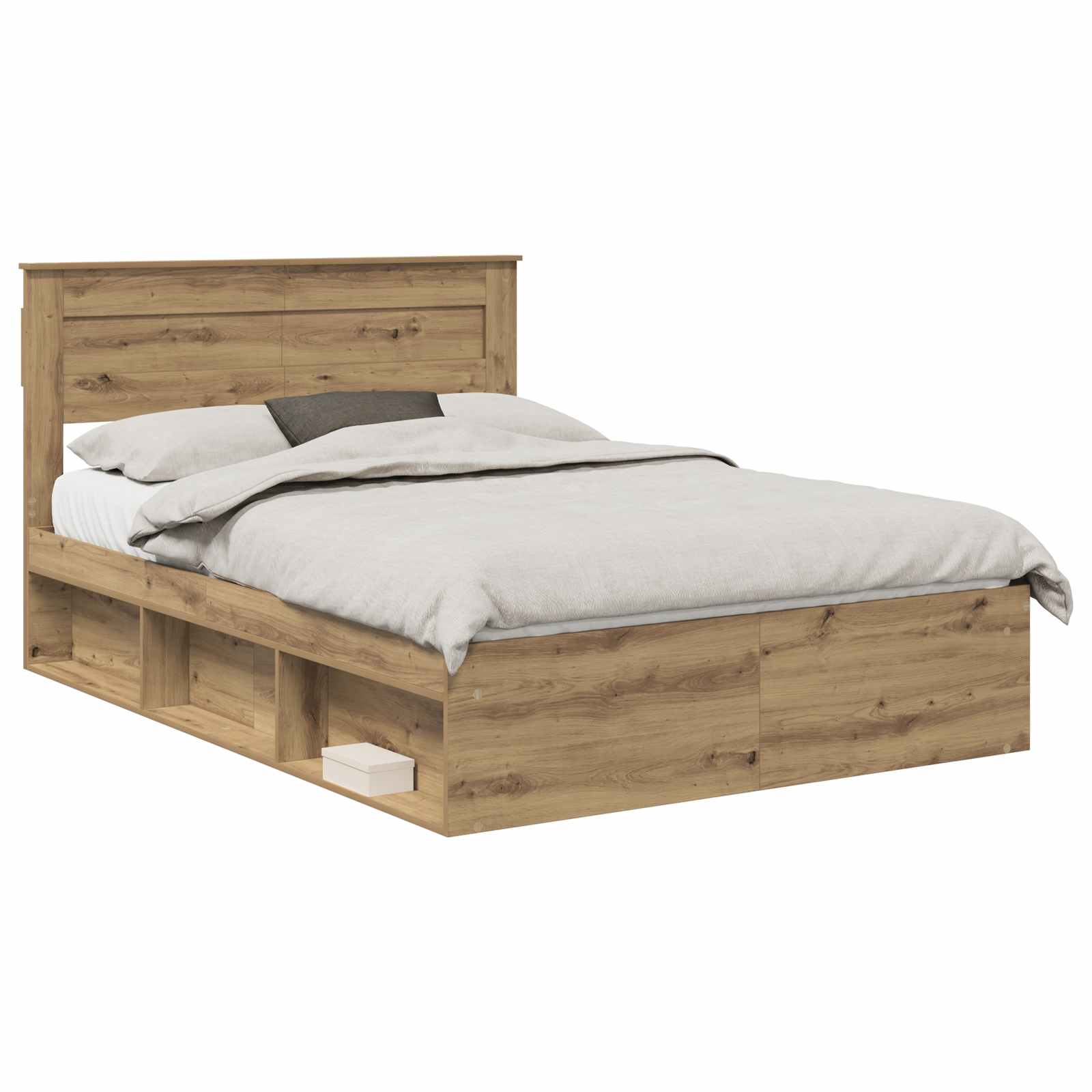 Sängram med huvudgavel Artisan Ek 140 x 190 cm Massiv furu