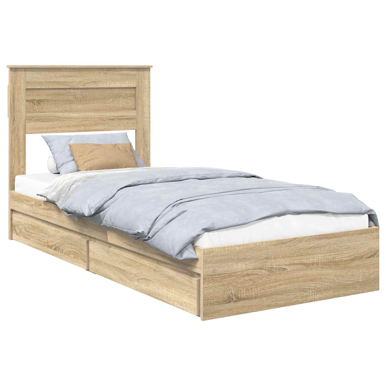 Förvaringssäng med låda Sonoma-ek 90 x 190 cm Konstruerat trä