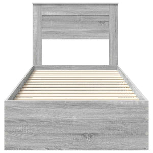 Sängram med låda med huvudgavel med lagring Konstruerat trä